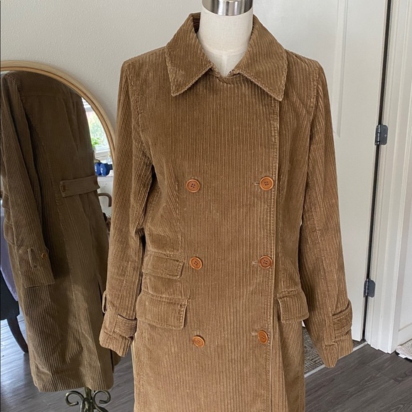 Vintage Y2K J.Crew Corduroy Trench Coat - Picture 2 of 15